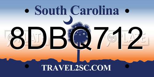 8DBQ712 South Carolina License Plate