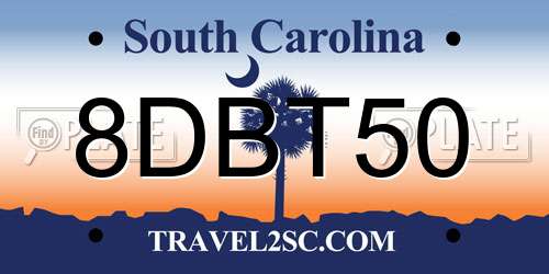 8DBT50 South Carolina License Plate