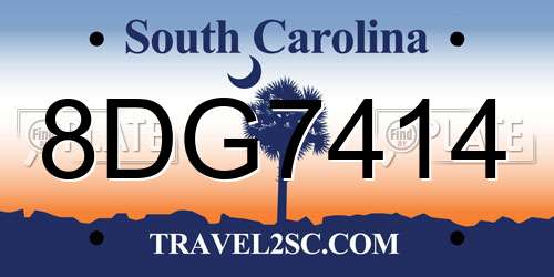 8DG7414 South Carolina License Plate