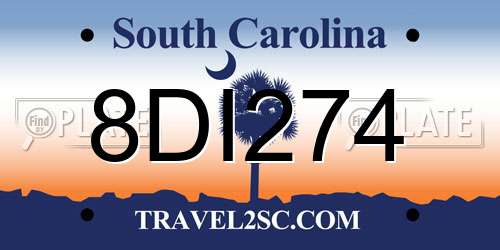 8DI274 South Carolina License Plate