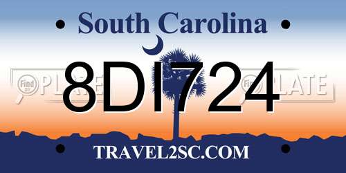 8DI724 South Carolina License Plate