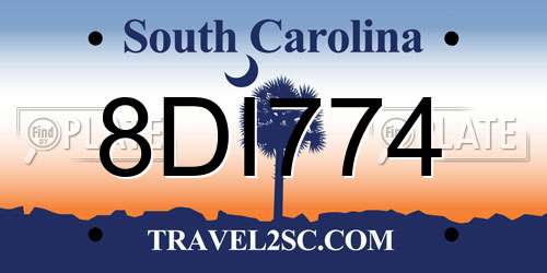 8DI774 South Carolina License Plate