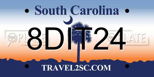 8DIT24 South Carolina License Plate