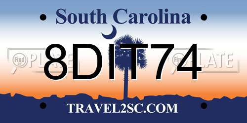 8DIT74 South Carolina License Plate