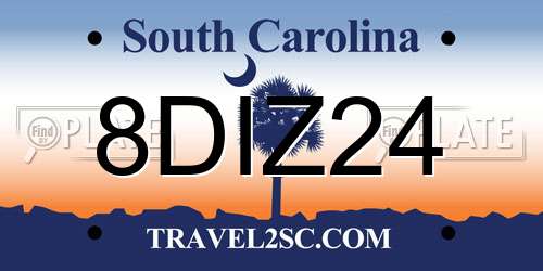 8DIZ24 South Carolina License Plate