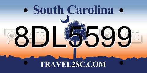 8DL5599 South Carolina License Plate