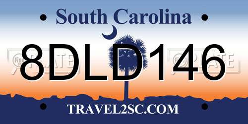 8DLD146 South Carolina License Plate