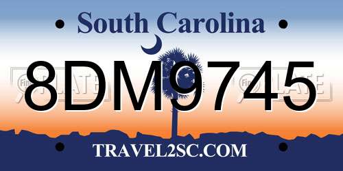 8DM9745 South Carolina License Plate