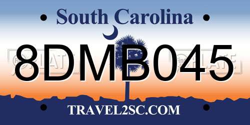 8DMB045 South Carolina License Plate