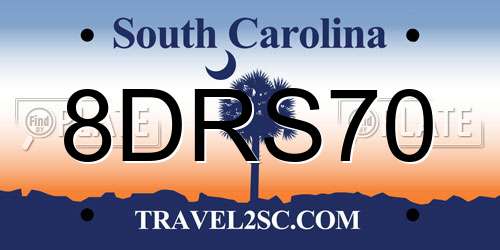 8DRS70 South Carolina License Plate
