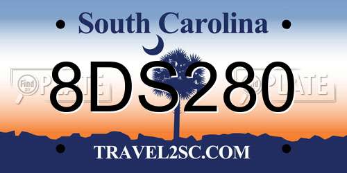 8DS280 South Carolina License Plate