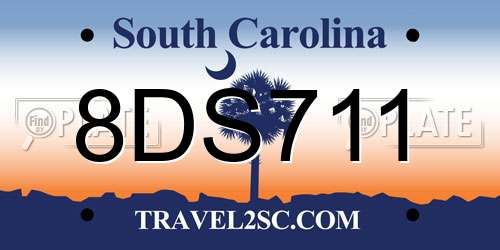 8DS711 South Carolina License Plate
