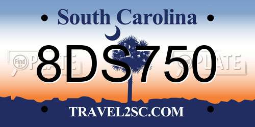 8DS750 South Carolina License Plate