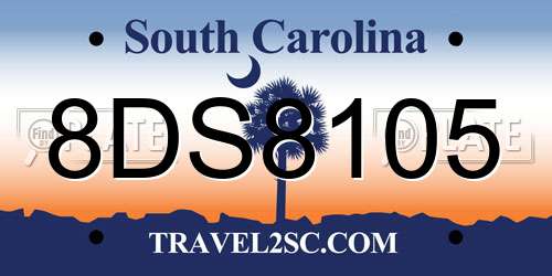 8DS8105 South Carolina License Plate