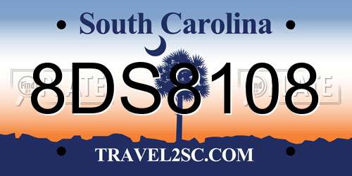 8DS8108 South Carolina License Plate