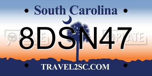 8DSN47 South Carolina License Plate