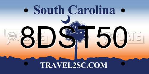 8DST50 South Carolina License Plate