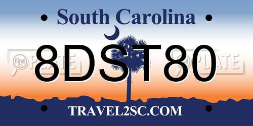 8DST80 South Carolina License Plate
