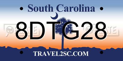 8DTG28 South Carolina License Plate