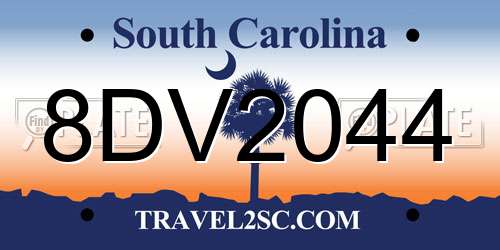 8DV2044 South Carolina License Plate