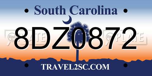 8DZ0872 South Carolina License Plate