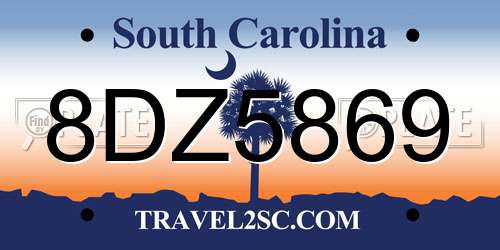 8DZ5869 South Carolina License Plate