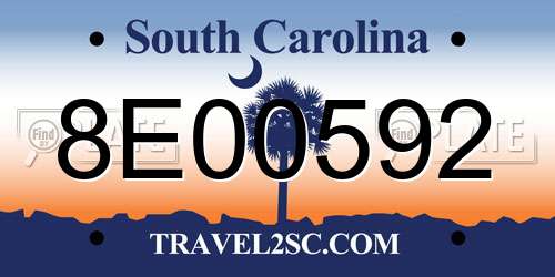 8E00592 South Carolina License Plate