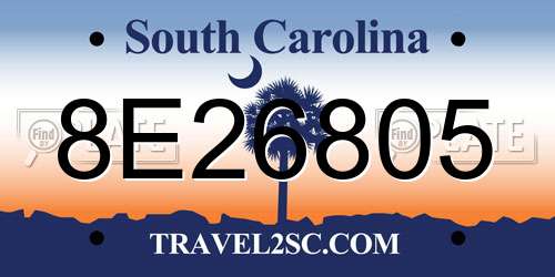 8E26805 South Carolina License Plate
