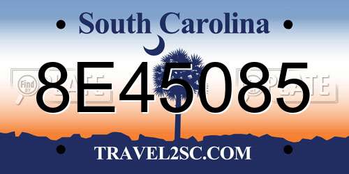 8E45085 South Carolina License Plate