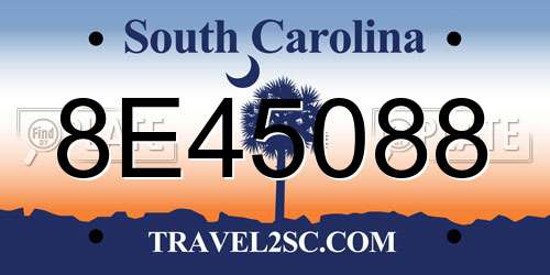 8E45088 South Carolina License Plate