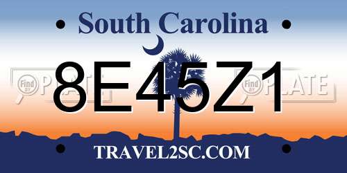 8E45Z1 South Carolina License Plate