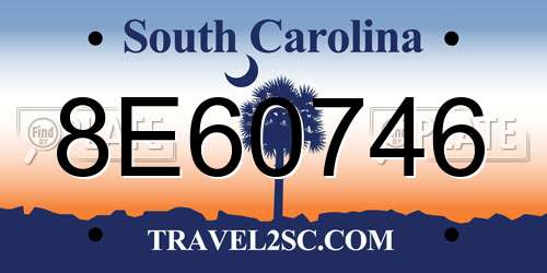 8E60746 South Carolina License Plate