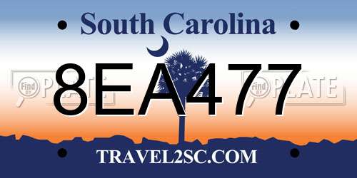 8EA477 South Carolina License Plate