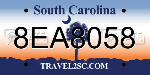 8EA8058 South Carolina License Plate