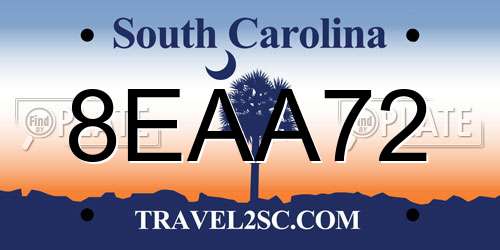 8EAA72 South Carolina License Plate