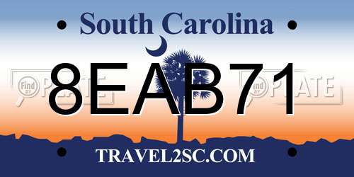 8EAB71 South Carolina License Plate