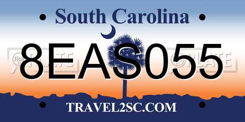 8EAS055 South Carolina License Plate