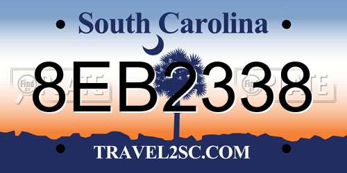 8EB2338 South Carolina License Plate