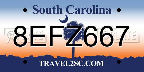 8EFZ667 South Carolina License Plate