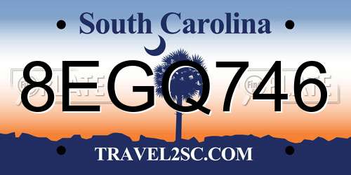 8EGQ746 South Carolina License Plate
