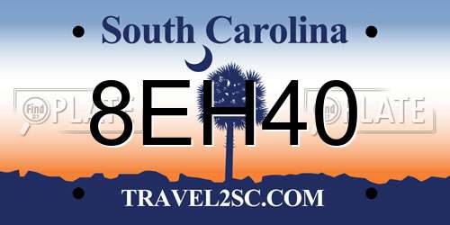 8EH40 South Carolina License Plate