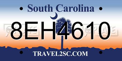 8EH4610 South Carolina License Plate