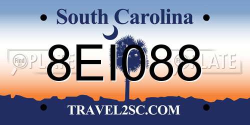8EI088 South Carolina License Plate