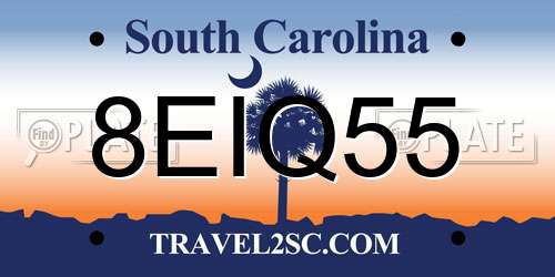 8EIQ55 South Carolina License Plate
