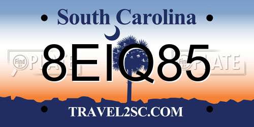 8EIQ85 South Carolina License Plate