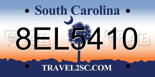 8EL5410 South Carolina License Plate