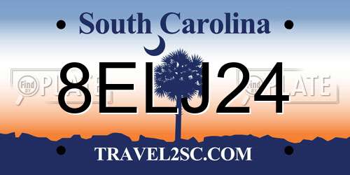 8ELJ24 South Carolina License Plate