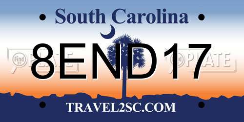 8END17 South Carolina License Plate