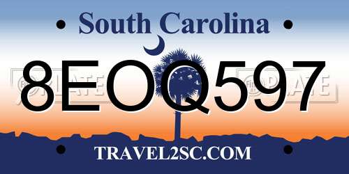 8EOQ597 South Carolina License Plate
