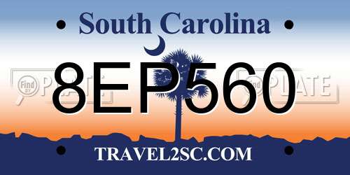 8EP560 South Carolina License Plate